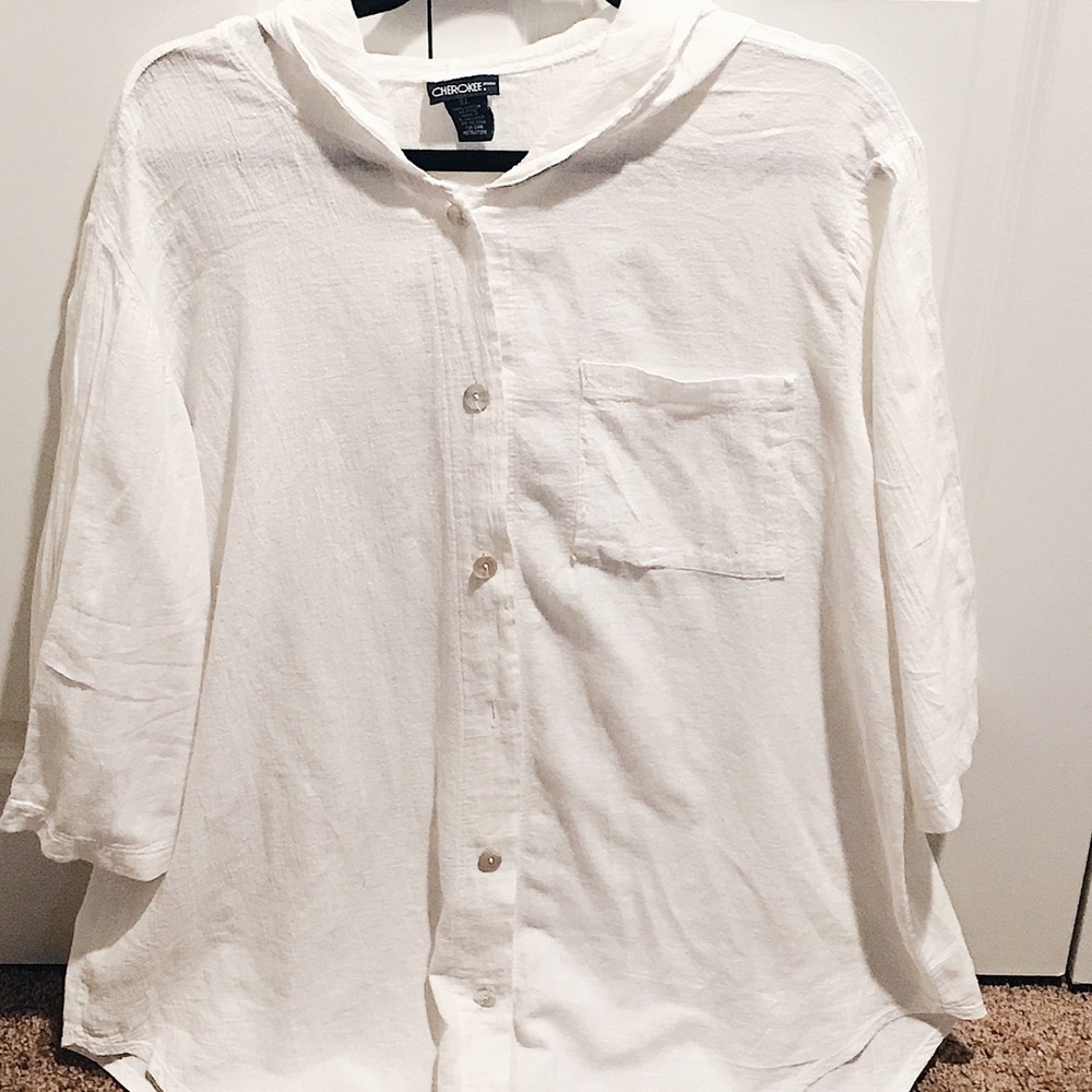 White baggy Cherokee hoodie